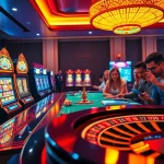 Engage with Hoki77 as players enjoy vibrant online gambling on colorful slots and roulette.