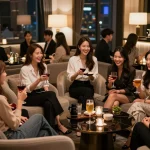 Guests enjoying luxury services at 강남쩜오, a high-end nightlife experience