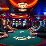 Bermain idn poker di kasino dengan pemain bersemangat dan suasana yang hidup.