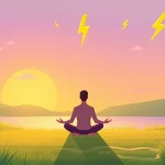 Anxiety symptoms represented through serene illustration of a meditative figure in a tranquil setting.