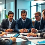 Enhancing B2B competitive intelligence during a strategic meeting with data visuals.