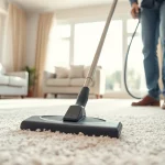 Engaging scene of a carpet cleaning business expertly revitalizing a home carpet.