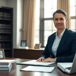 Palm Harbor Family Lawyer consulting with clients in a warm, professional office setting.