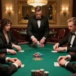 Engaged players at a VIP poker table showcasing strategic gameplay at vipwin casino.
