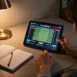 Engaged user placing strategic bets on rr88 platform with live sports odds on a tablet.