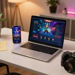 Engage in online gaming with 789win hiện đang mở, showcasing an inviting home gaming setup.