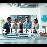 Engaging scene of potential buyers discussing biz for sale opportunities in a modern office.