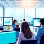 Explore effective enterprise search tools illustrated in a collaborative office setting.