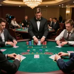 Engaging blackjack gameplay scene highlighting top quality widgets in a luxury casino setting.