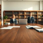 Engaging USA attorneys discussing legal strategies in a modern office.