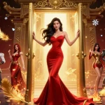 Engage with thrilling games at 777vip, featuring stunning visuals of a luxurious casino doorway and dynamic betting elements.