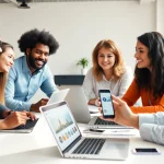 インスタ フォロワー購入 おすすめを活用する専門家たちが集まるシーン