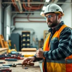 Enhancing skills through electrical apprenticeship training in a bright workshop.