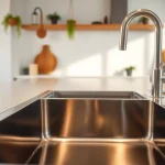 Stainless steel kitchen sink near me showcased in a modern kitchen with sleek design.