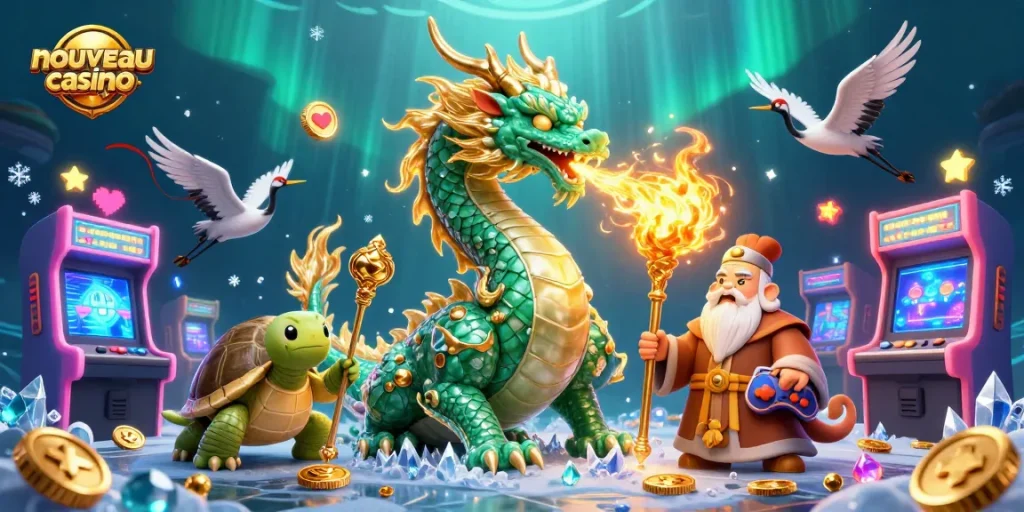 Découvrez les richesses des nouveaux casinos en ligne avec un dragon émeraude et des machines à sous.
