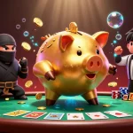 Mejores casas de apuestas muestran acción vibrante con un luchador de sumo y un escenario de póker.