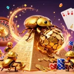 Gioca sui migliori siti della lista casino non AAMS con simboli fortunati e monete d'oro volanti.