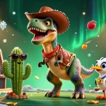 Le casino en ligne France dynamique, mettant en avant un T-Rex et des éléments de jeux captivants.