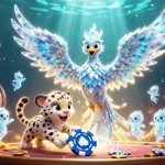 Découvrez les jeux au meilleur casino en ligne tout en jouant avec un phoenix de glace et des éléments de casino scintillants.