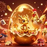 Jouez au casino en ligne légal en France avec un dragon doré et des jetons de poker captivants.