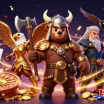 Illustration vibrante du casino en ligne France légal, mettant en avant des personnages animés dans un décor dynamique de jeux.