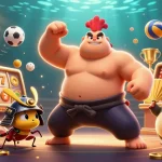 Jouez à des jeux de hasard passionnants dans un casino en ligne France légal avec un rooster sumo et un grillon samouraï.