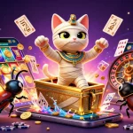 Illustration dynamique d'un casino en ligne France légal, symbolisant la chance et les gains.