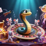 Les astronautes parient sur le serpent Saturne dans un casino en ligne en France légal avec de l'animation colorée.