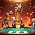 Illustrez l'univers des jeux avec "casino en ligne france légal" et des personnages colorés autour d'une table de poker.