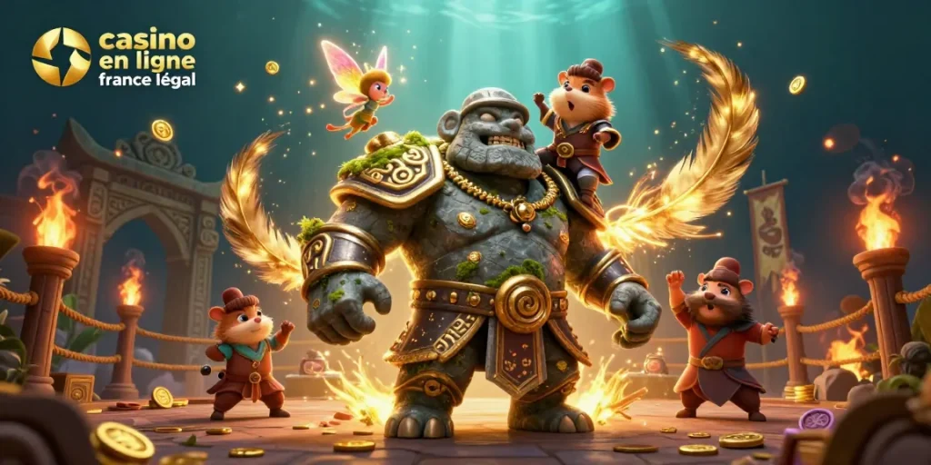 Jouez à des jeux de casino en ligne France légal avec le golem gardien et ses compagnons magiques.