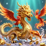 Pariez sur le paris sportif avec des éléments de jeu captivants incluant un dragon doré et un phoenix.