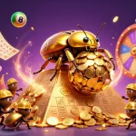 Spin and win at Slot 5k with vibrant colors and dynamic casino elements featured in this illustration.