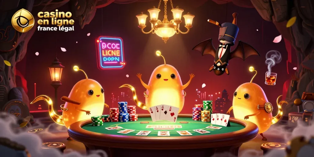 Jouez au casino en ligne France légal avec une ambiance de caverne illuminée par des vers luisants.