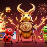 Illustration dynamique mettant en avant le casino en ligne France légal avec des personnages de jeux captivants.