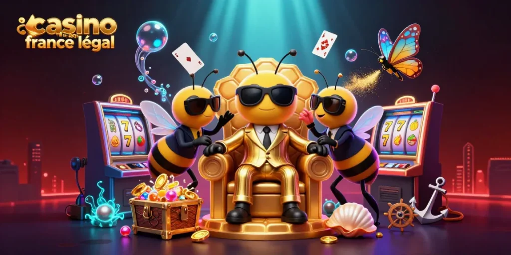 Un jeu captivant de casino en ligne France légal avec un boss abeille et des gardes sous-marins.