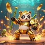 Jouez sur un casino en ligne France légal tout en célébrant la victoire avec ce panda doré et ses camarades.