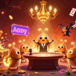 Jouez aux crypto casinos avec des lucioles éclairant une salle de jeux sous-marine.
