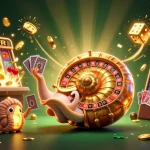 Situs judi bola featuring a captivating 3D nautilus roulette wheel and jackpot scene with dynamic casino action.