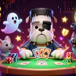 Jouer aux cartes avec le bulldog Frankenstein au casino en ligne france légal, ambiance effrayante et ludique.