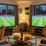Pengalaman nonton bola bersama teman-teman di ruang tamu dengan suasana hangat dan ceria
