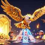 Experience dynamic gameplay with situs spaceman88's golden eagle soaring through holographic cards.