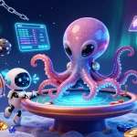 Jouez au casino en ligne légal en France avec un poulpe extraterrestre et une table de poker holographique.