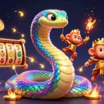 Engage with bonus new member offers while enjoying vibrant slot games in this colorful casino scene.