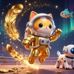 Découvrez le monde des jeux avec le casino en ligne légal en France, incarné par un astronaute félin et son chien robot.